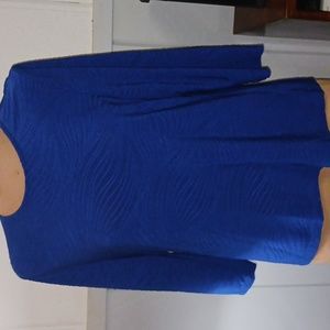 JM Collection Ladies Top Blouse Royal Blue PXL